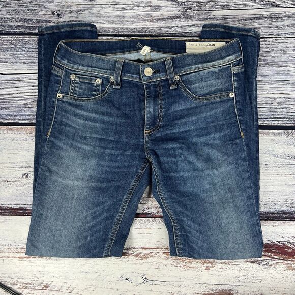 Rag & Bone Capri Low Rise Rae Blue Jeans Women’s Size 28 - Picture 2 of 9